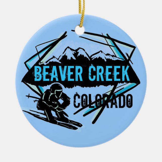 Beaver Creek Colorado blue ski ornament (Front)