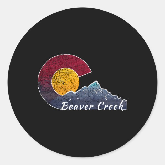 Beaver Creek Colorado Flag Inspired Classic Round Sticker (Front)