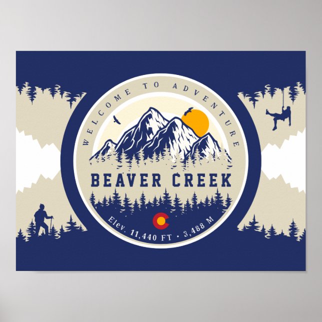 Beaver Creek Colorado Flag Mountain Ski Souvenir Poster (Front)