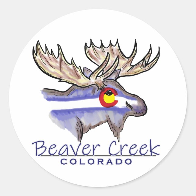 Beaver Creek Colorado moose sketch sticker (Front)