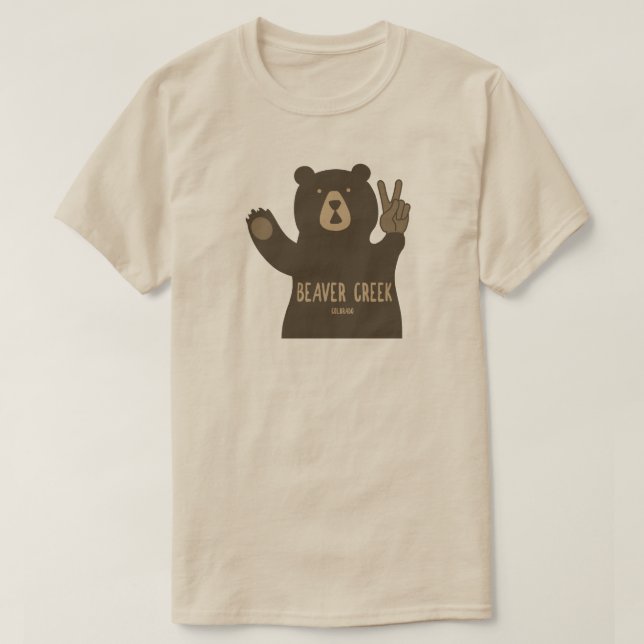 Beaver Creek Colorado Peace Bear T-Shirt (Design Front)