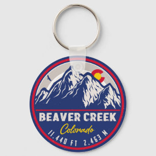 Beaver Creek Colorado Retro Sunset Souvenirs Key Ring