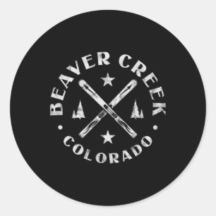 Beaver Creek Colorado Ski Mountain Skiing Skier 1 Classic Round Sticker