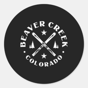 Beaver Creek Colorado Ski Mountain Skiing Skier Classic Round Sticker
