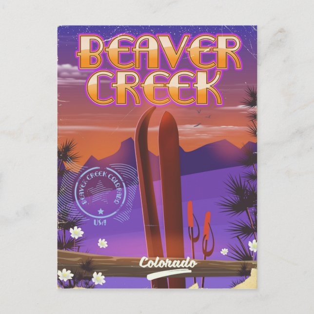 Beaver creek Colorado ski poster Postcard (Front)