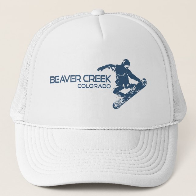 Beaver Creek Colorado Snowboarder Trucker Hat (Front)