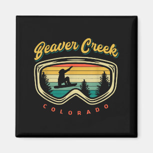 Beaver creek colorado vintage colour snowboard magnet