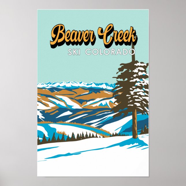 Beaver Creek Ski Area Winter Colorado Vintage Poster (Front)