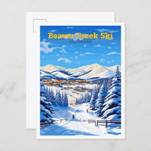 Beaver Creek Ski Colorado Travel Vintage Postcard
