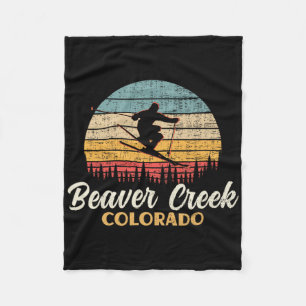 Beaver Creek Skiing Colorado Vintage Mountain Ski Fleece Blanket