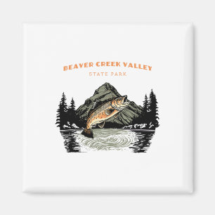 Beaver Creek Valley State Park Retro Vintage Fishi Magnet