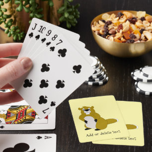 Beaver Design Any Colour Background Playing Cards