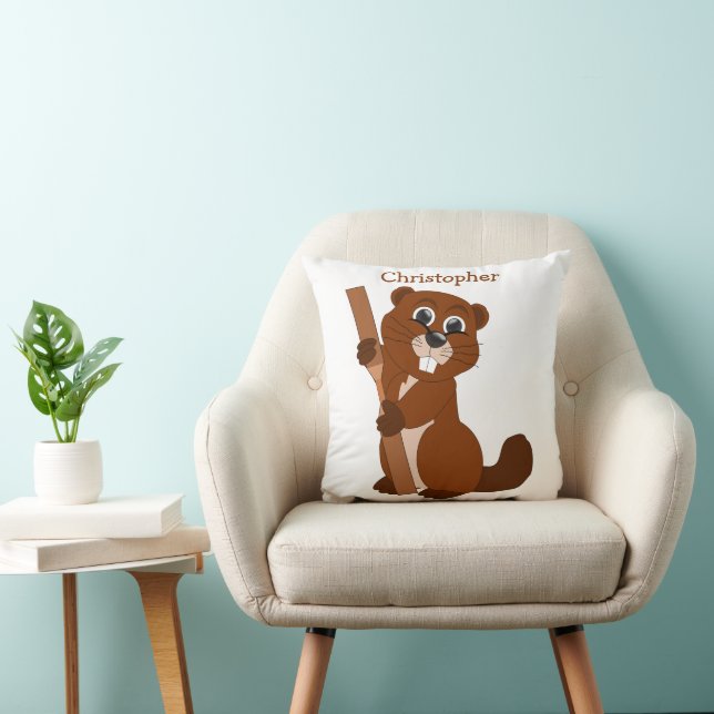 Beaver Design Personalised Cushion (Chair)