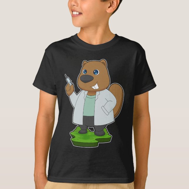 Beaver Doctor Syringe T-Shirt (Front)