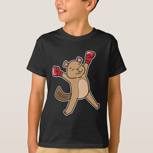 Beaver Does Boxing  T-Shirt (Front)