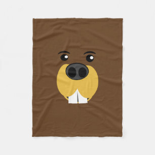 Beaver Face Fleece Blanket
