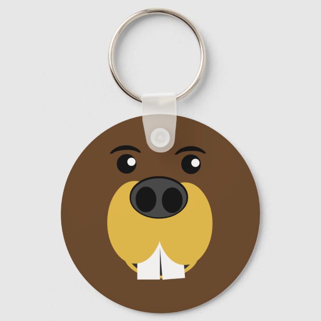 Beaver Face Key Ring (Front)