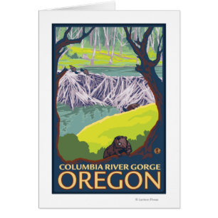 Beaver Family - Columbia River Gorge, Oregon