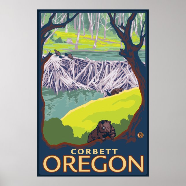 Beaver Family - Corbett, Oregon Poster (Front)