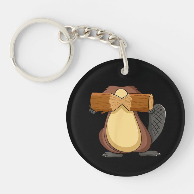 Beaver for Halloween Animal Cosplay Key Ring (Front)