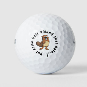 Beaver Funny Hair Golf Balls
