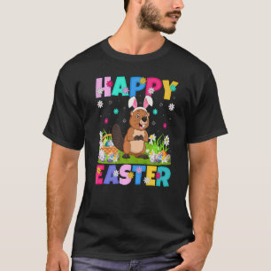 Beaver Happy Easter Bunny Beaver Easter Sunday T-Shirt