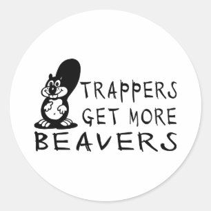 BEAVER HUNTING CLASSIC ROUND STICKER