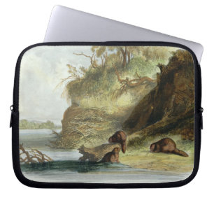 Beaver Hut on the Missouri, plate 17 from volume 1 Laptop Sleeve