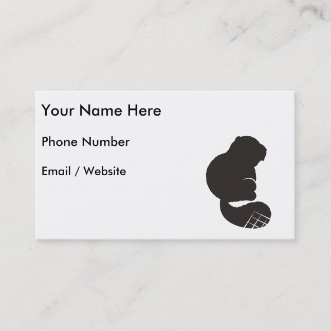 Beaver Icon, Nocturnal Rodent Business Card (Front)