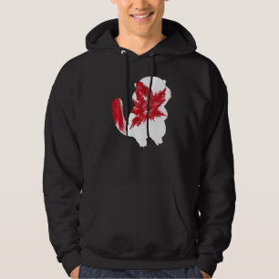 Beaver In Maple Leaf Canadian Flag Happy Canada Da Hoodie