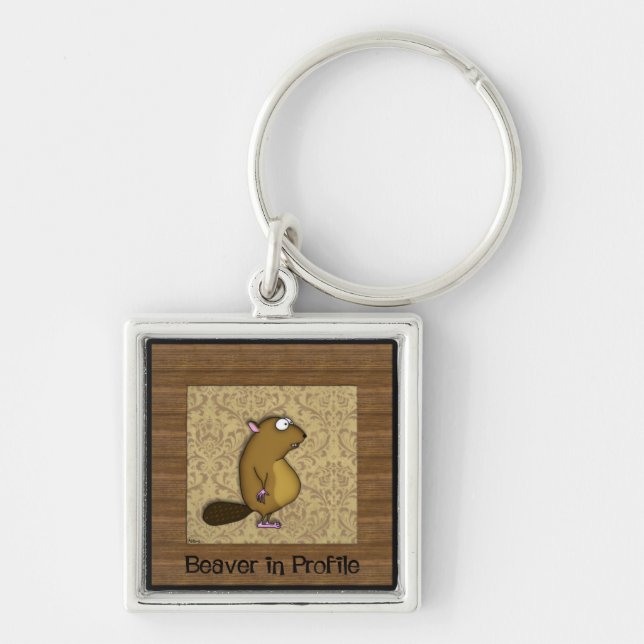 Beaver in Profile Key Ring (Front)