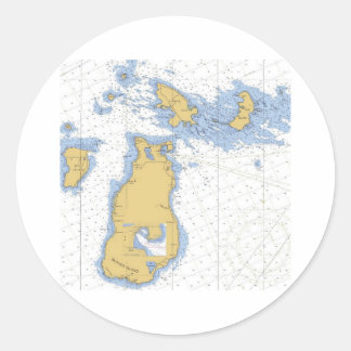 Beaver Island, MI Nautical Chart Classic Round Sticker