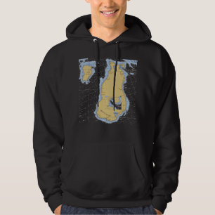 Beaver Island, MI Nautical Chart T-shirt Hoodie