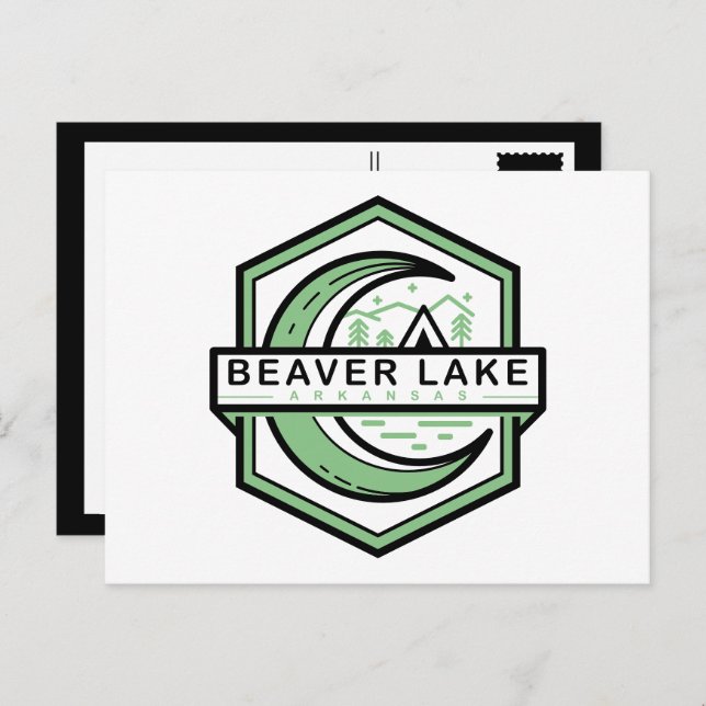 beaver lake arkansas moon hexa colour customisable postcard (Front/Back)