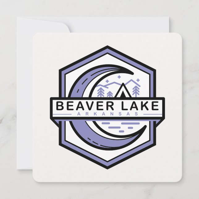 BEAVER LAKE Arkansas moon hexa Invitation (Front)