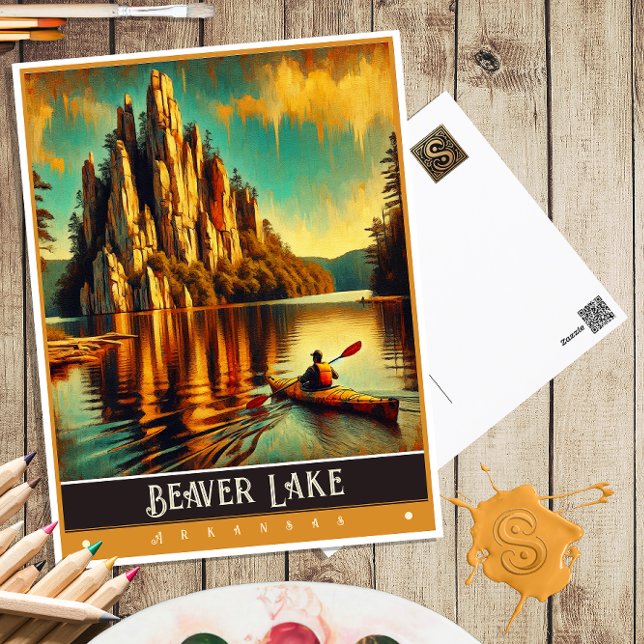 Beaver Lake, Arkansas | Vintage Painting Postcard (Creator Uploaded)
