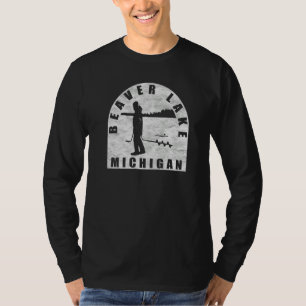 Beaver Lake Ice Fishing Michigan   T-Shirt