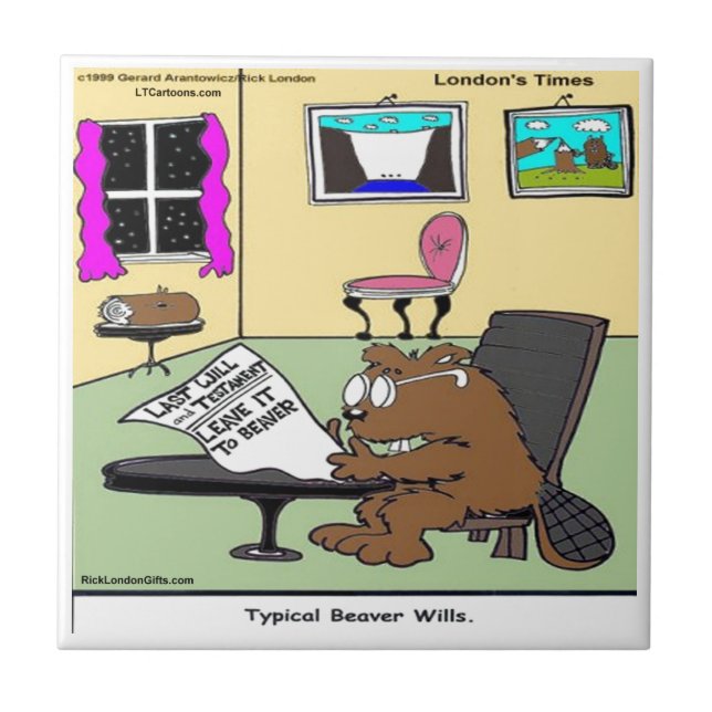 Beaver Living Wills Rick London Funny Tile (Front)