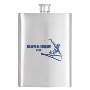 Beaver Mountain Resort Utah Skier Hip Flask