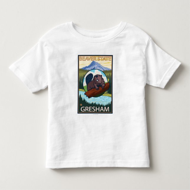 Beaver & Mt. Hood - Gresham, Oregon Toddler T-Shirt (Front)