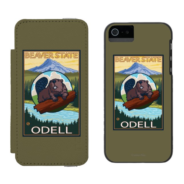 Beaver & Mt. Hood - Odell, Oregon Incipio iPhone Wallet Case (Side by Side)