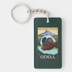 Beaver & Mt. Hood - Odell, Oregon Key Ring