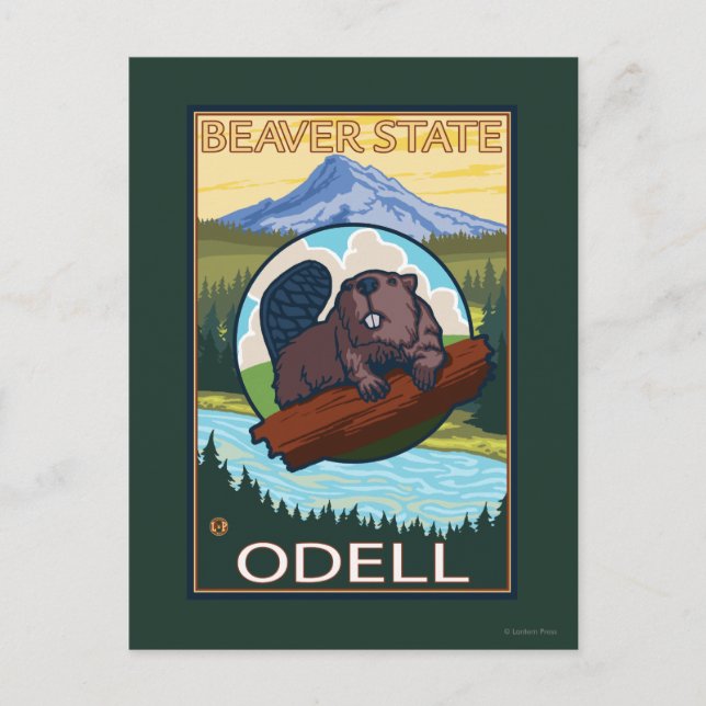 Beaver & Mt. Hood - Odell, Oregon Postcard (Front)