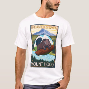 Beaver & Mt. Hood, Oregon T-Shirt