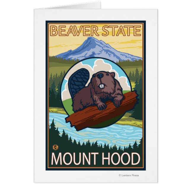 Beaver & Mt. Hood, OregonVintage Travel Poster (Front)