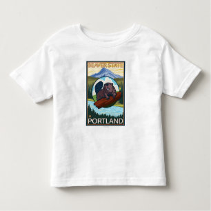 Beaver & Mt. Hood - Portland, Oregon Toddler T-Shirt