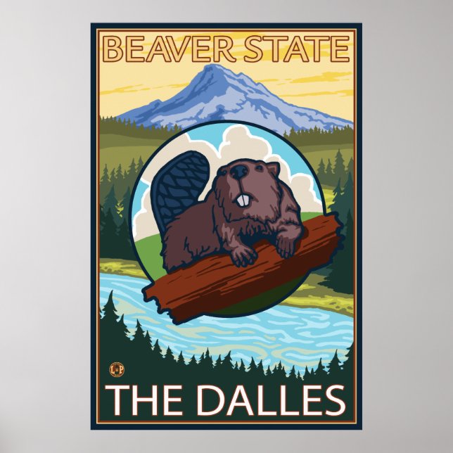 Beaver & Mt. Hood - The Dalles, Oregon Poster (Front)