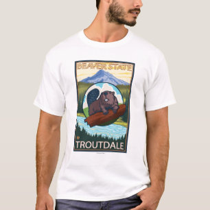 Beaver & Mt. Hood - Troutdale, Oregon T-Shirt