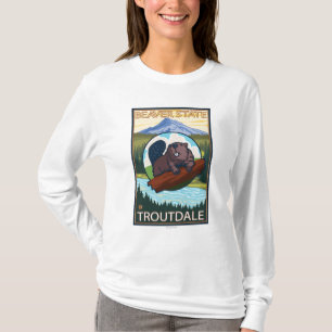 Beaver & Mt. Hood - Troutdale, Oregon T-Shirt
