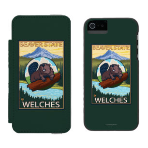 Beaver & Mt. Hood - Welches, Oregon Incipio Watson™ iPhone 5 Wallet Case